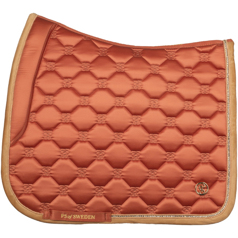 2025 PS Of Sweden Vintage Monogramm Dressur Sattel Pad 1110 - 120 - 838 - Chestnut Brown